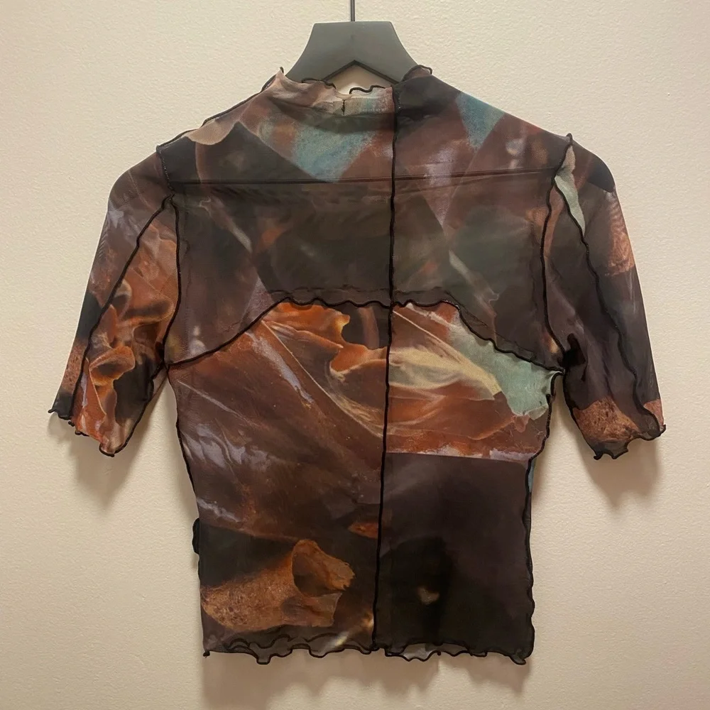 Abstract Pattern Sheer Top - Picture 3 of 3